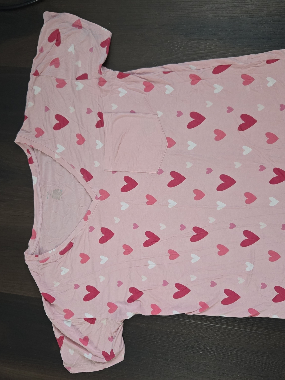 Kyte BABY Pink Short Sleeve Tee with Red and White Hearts
